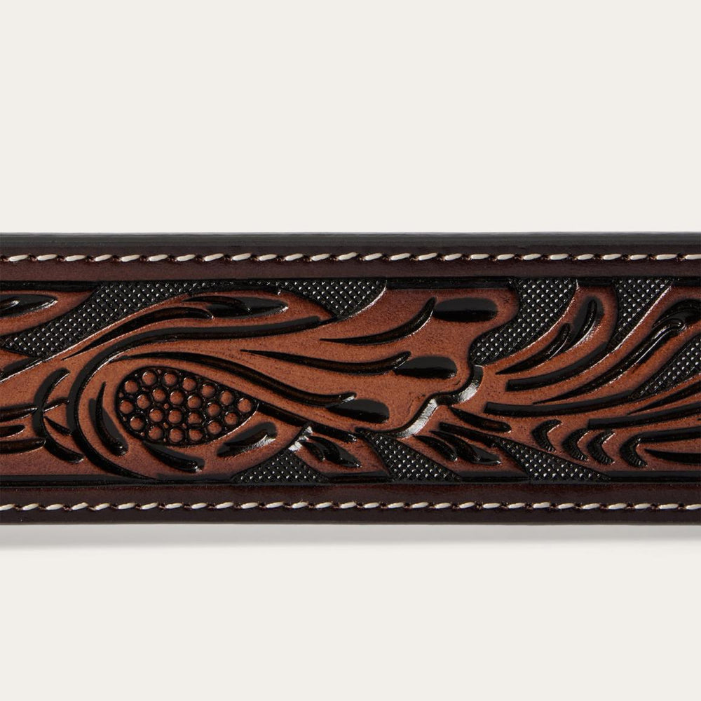 Tooled Belt Dark Brown | Men Stetson Belts