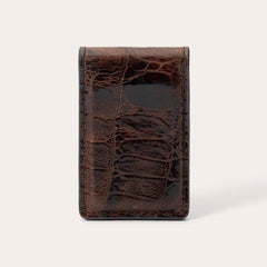 Tooled Embossed Croco Money Clip Brown | Men Stetson Wallets