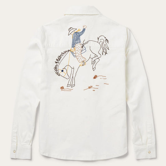 Western Embroidered Denim Shirt White | Women Stetson Western Shirts