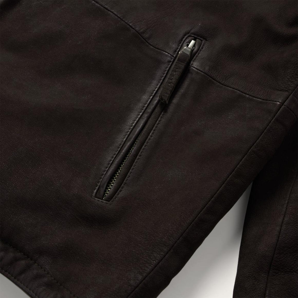 Zip Front Suede Leather Jacket Brown | Men Stetson Jackets