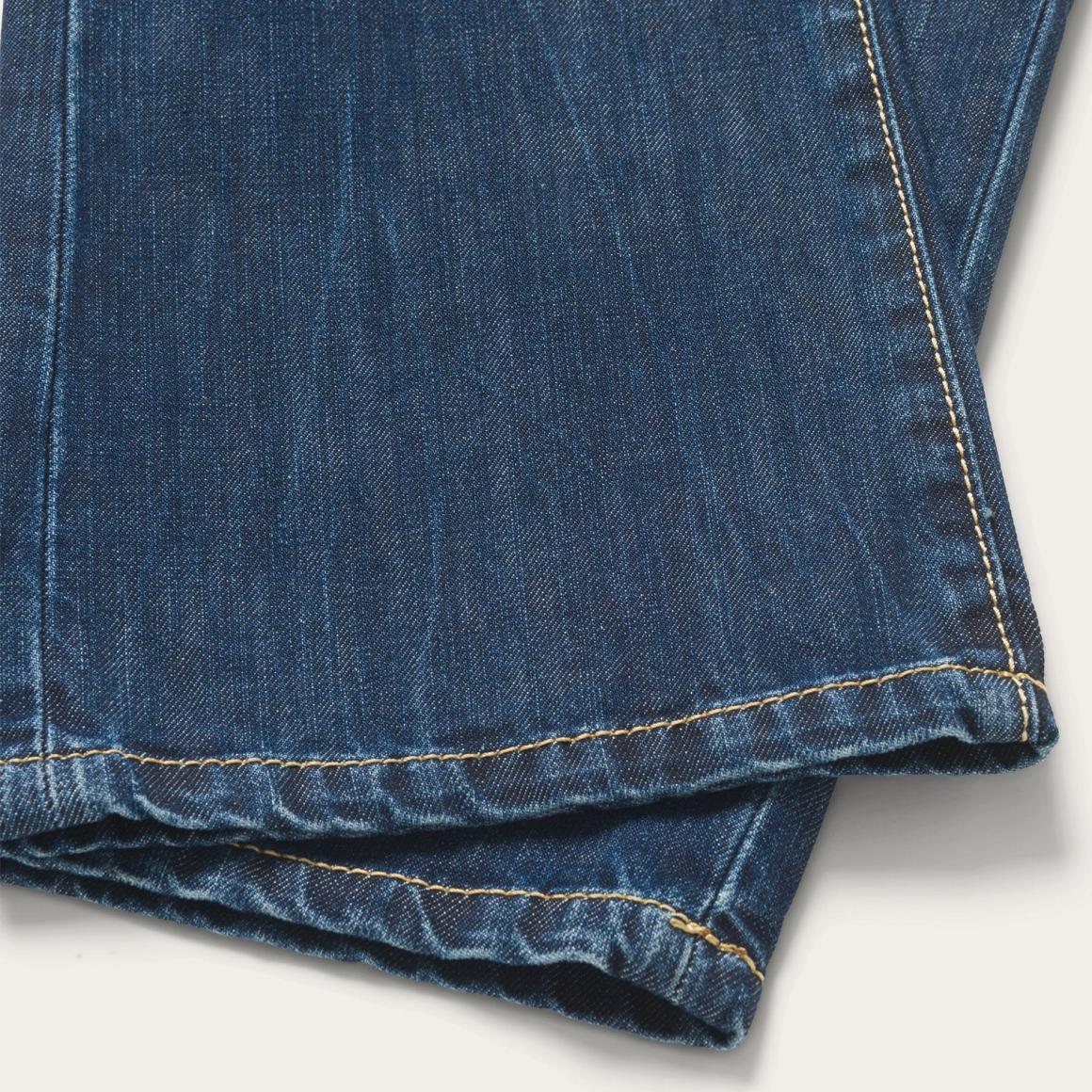 1014 Fit Semi-Destructed Wash Jeans Blue | Men Stetson Boot Cut