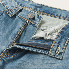 1520 Fit Light Wash Jeans With Tacking Blue | Men Stetson Boot Cut