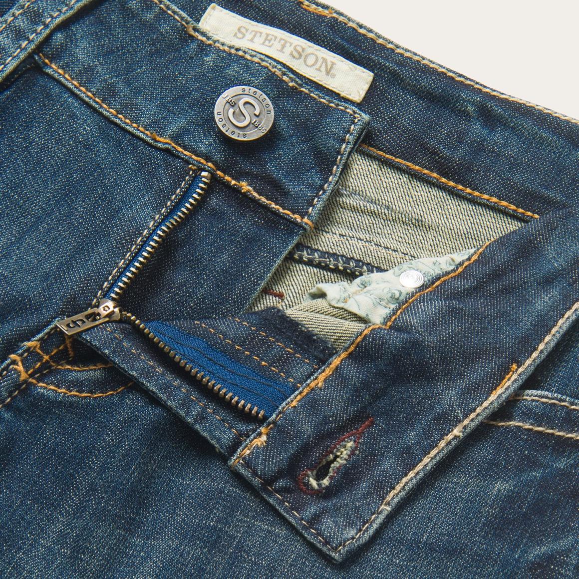 214 City Trouser Jeans In Medium Wash Blue | Women Stetson Denim