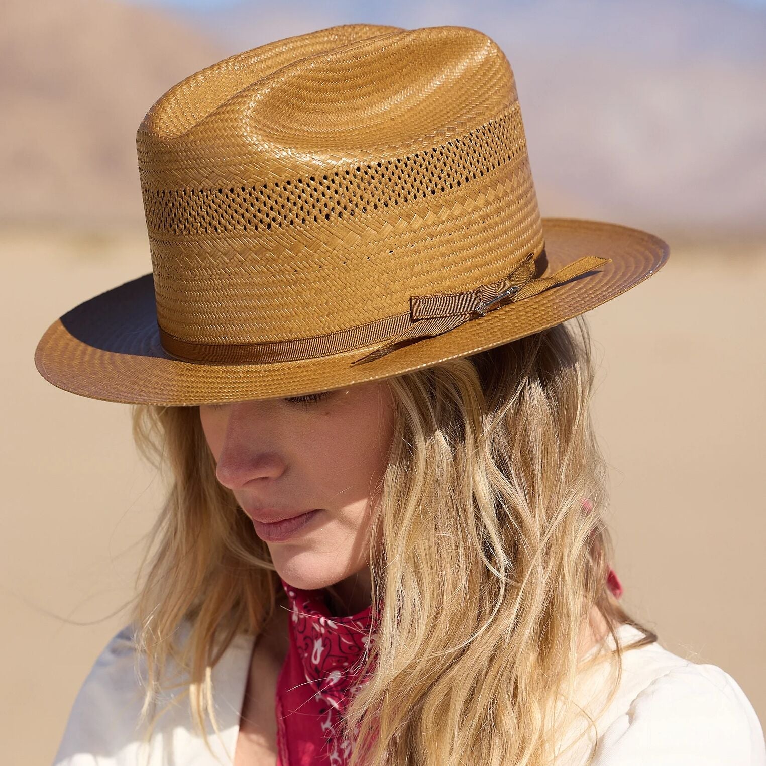 Open Road Vented Straw Cowboy Hat Cognac | Stetson