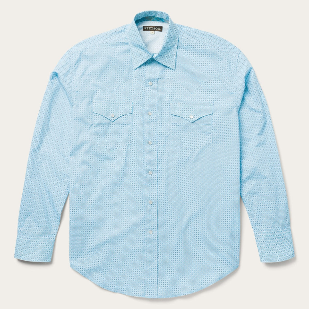 Blue Lattice Print Western Shirt Blue | Stetson