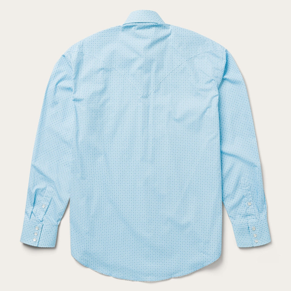 Blue Lattice Print Western Shirt Blue | Stetson
