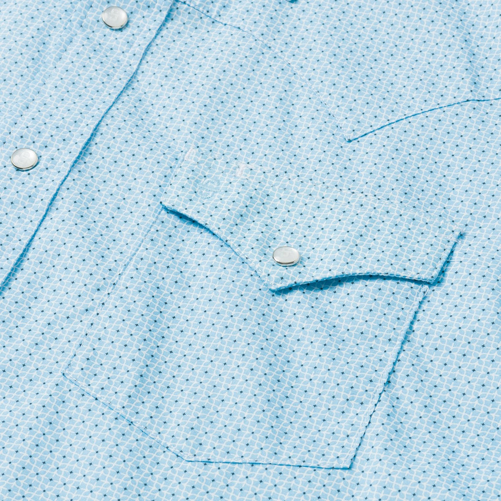Blue Lattice Print Western Shirt Blue | Stetson