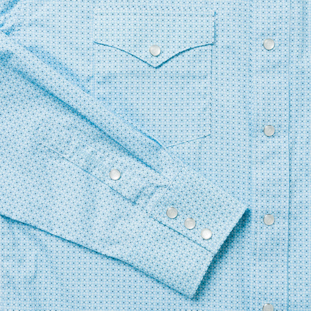 Blue Lattice Print Western Shirt Blue | Stetson