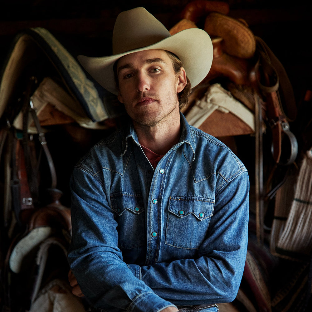Turquoise Snap Western Denim Shirt Blue | Stetson