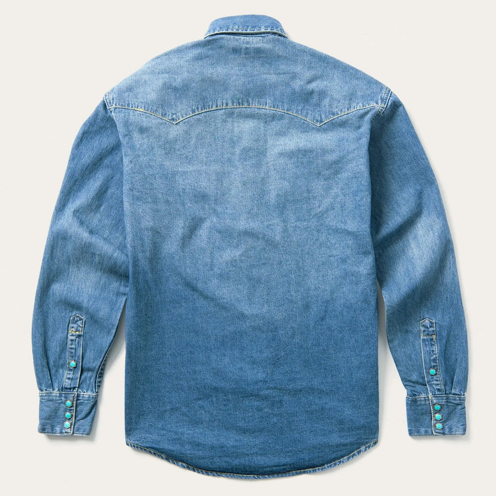 Turquoise Snap Western Denim Shirt Blue | Stetson