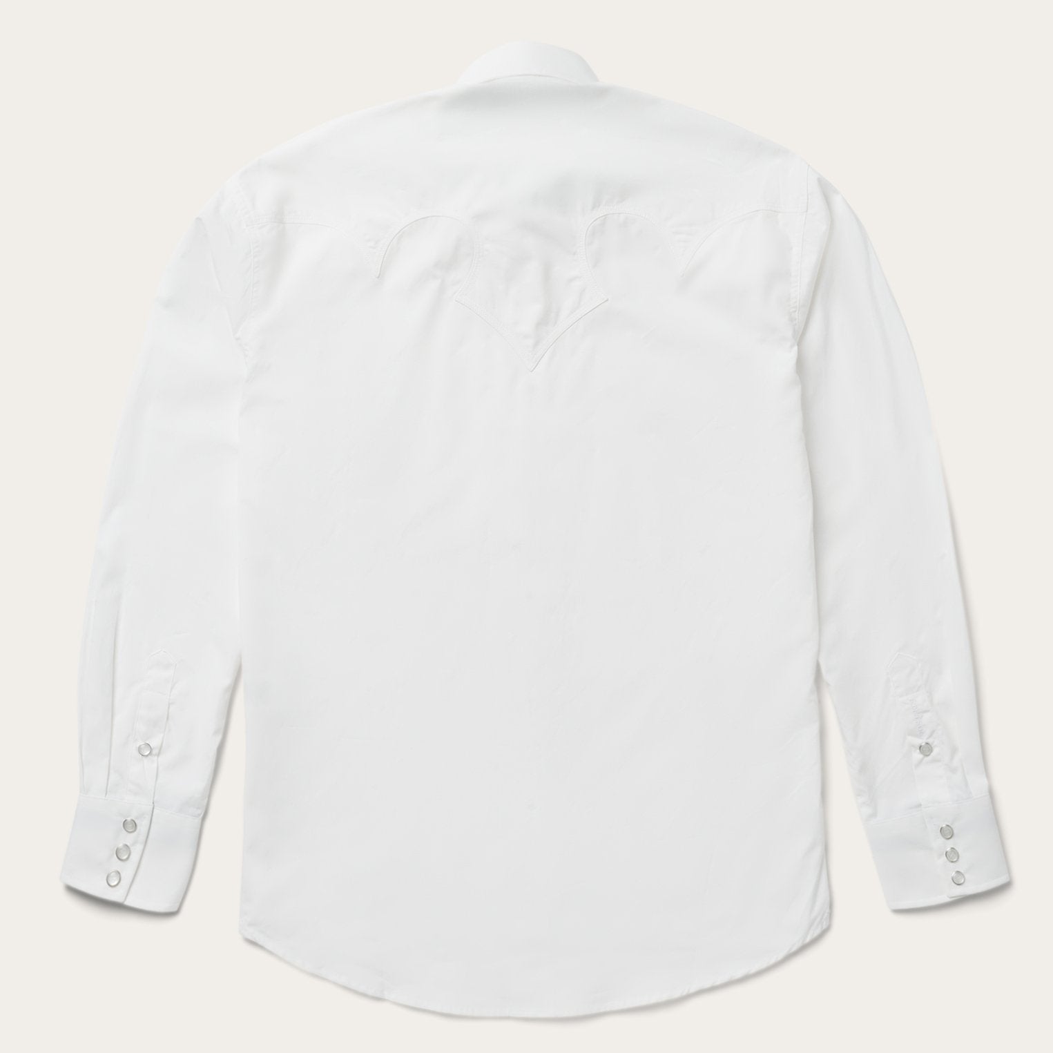 Classic Solid Snap Poplin Shirt In Optic White White | Stetson
