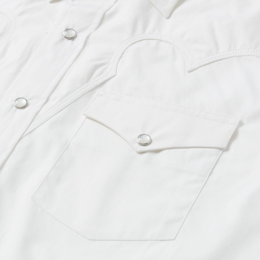 Classic Solid Snap Poplin Shirt In Optic White White | Stetson