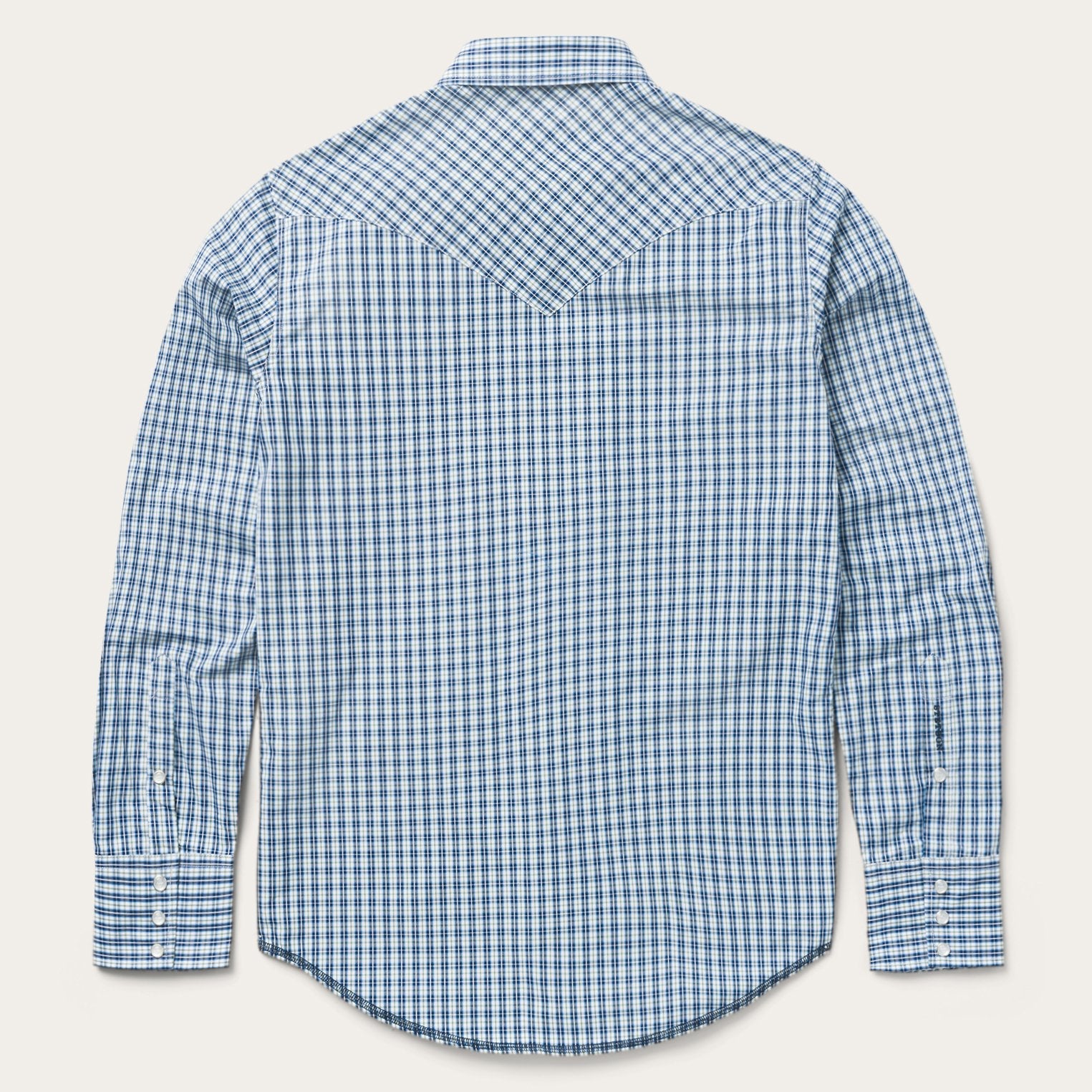 Modern Snap Front Shirt in Mini Check Blue | Stetson