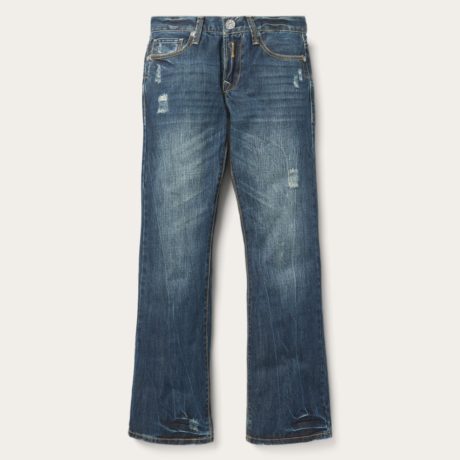 1014 Fit Destructed Dark Wash Jeans Blue | Stetson