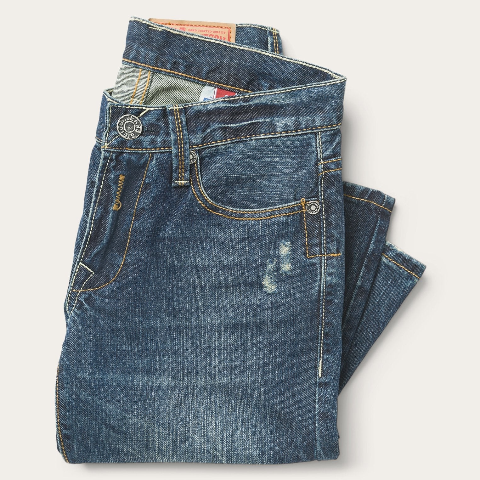 1014 Fit Destructed Dark Wash Jeans Blue | Stetson