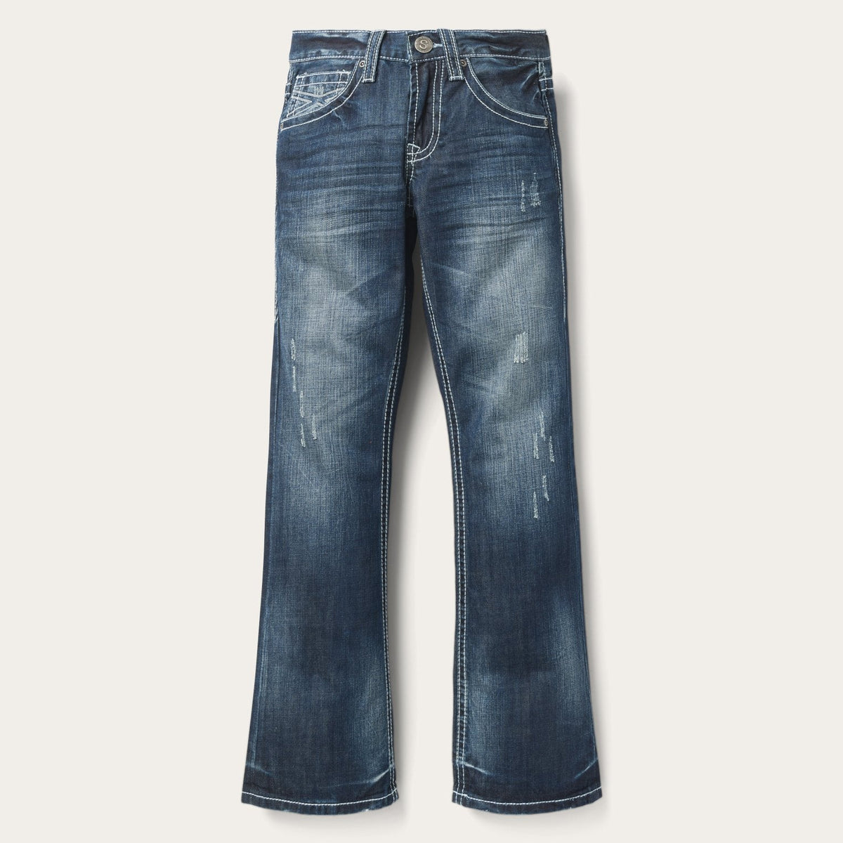 1014 Fit Destructed Medium Wash Jeans Blue | Stetson