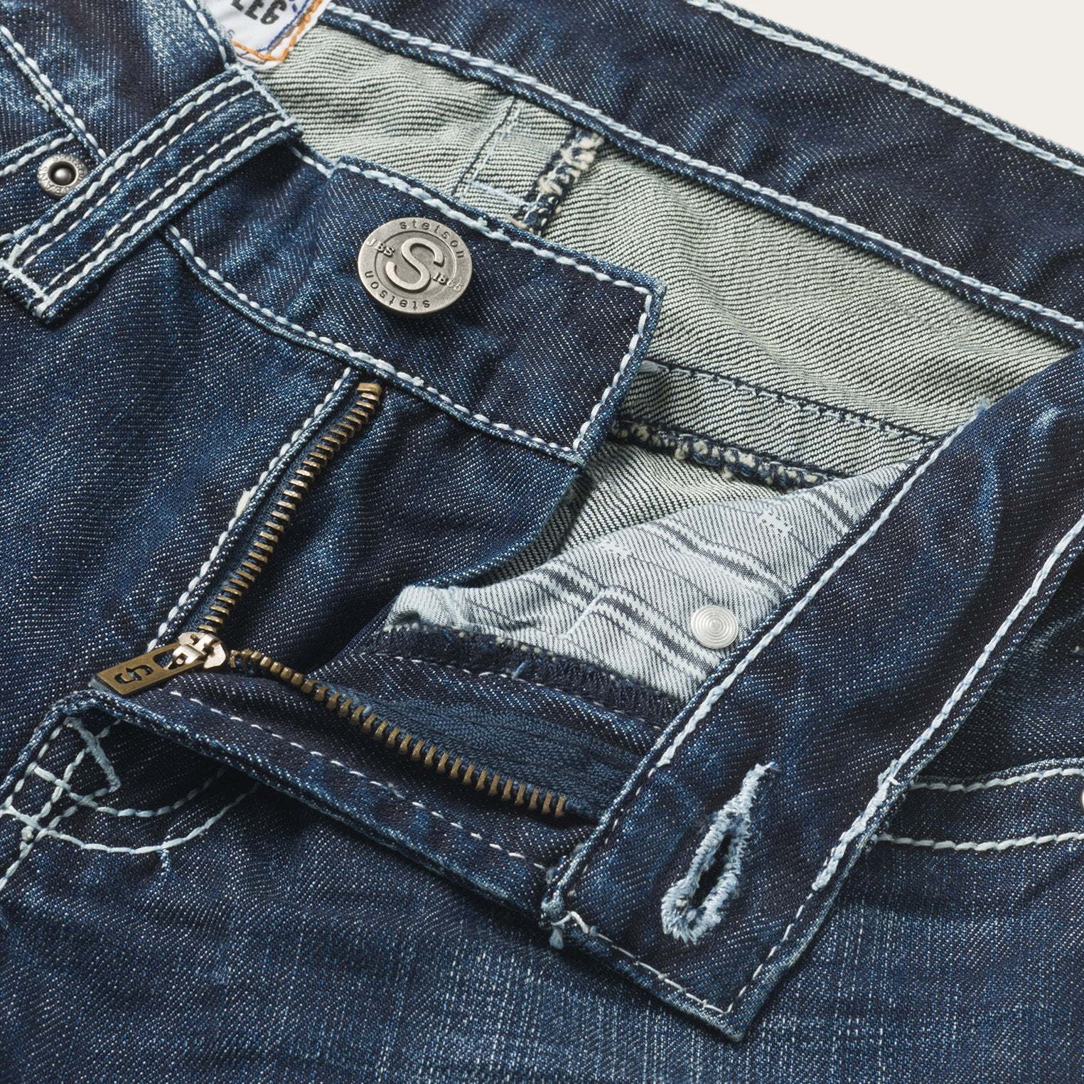 1014 Fit Destructed Medium Wash Jeans Blue | Stetson