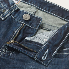1014 Fit Destructed Medium Wash Jeans Blue | Stetson