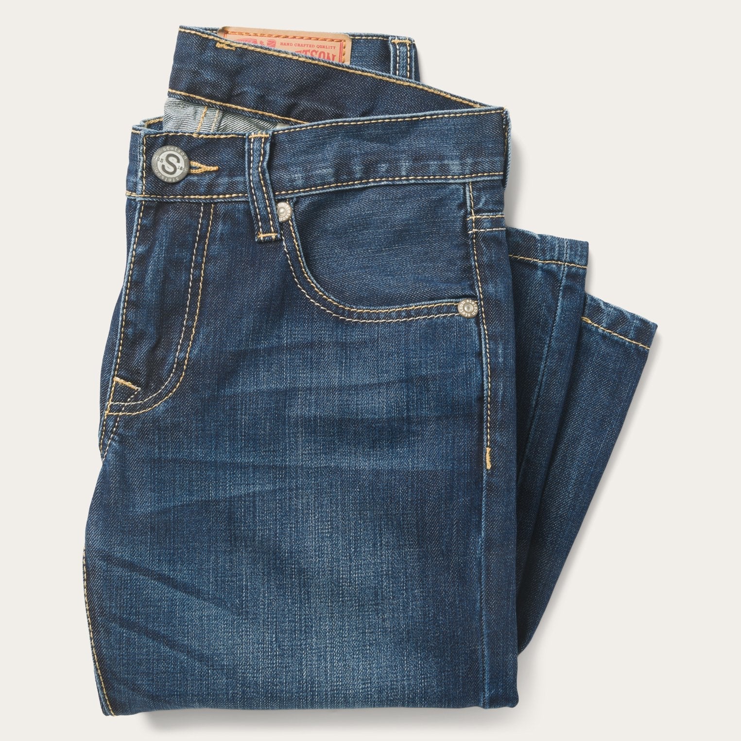 1014 Fit Semi-Destructed Wash Jeans Blue | Stetson