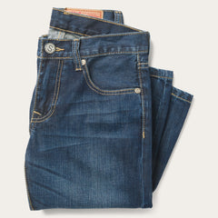 1014 Fit Semi-Destructed Wash Jeans Blue | Stetson