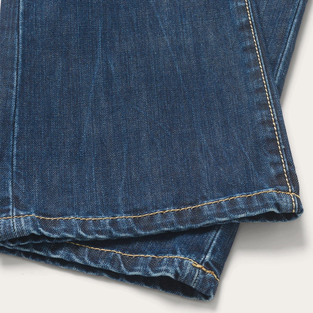1014 Fit Semi-Destructed Wash Jeans Blue | Stetson