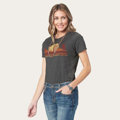 Riding Into The Sunset Graphic Tee Grey | Stetson
