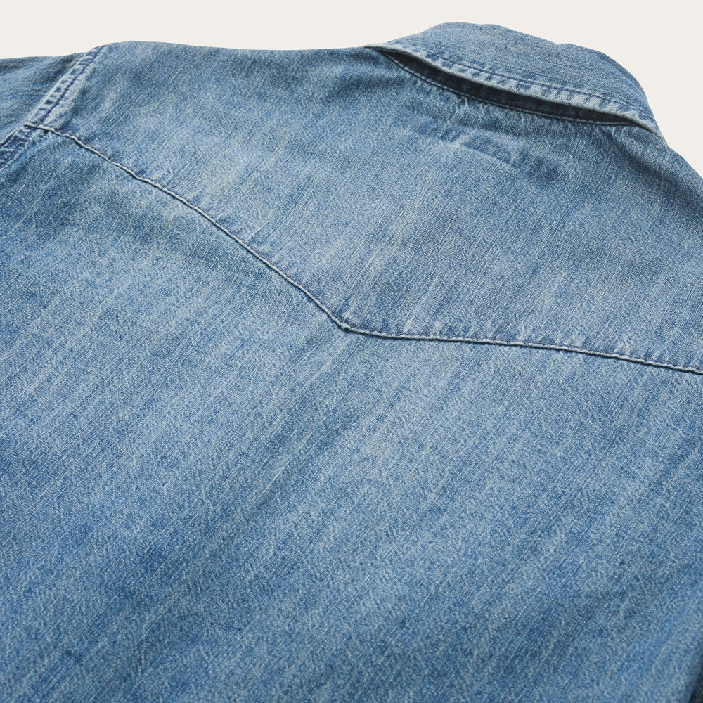 Denim Snap Front Western Shirt Blue | Stetson