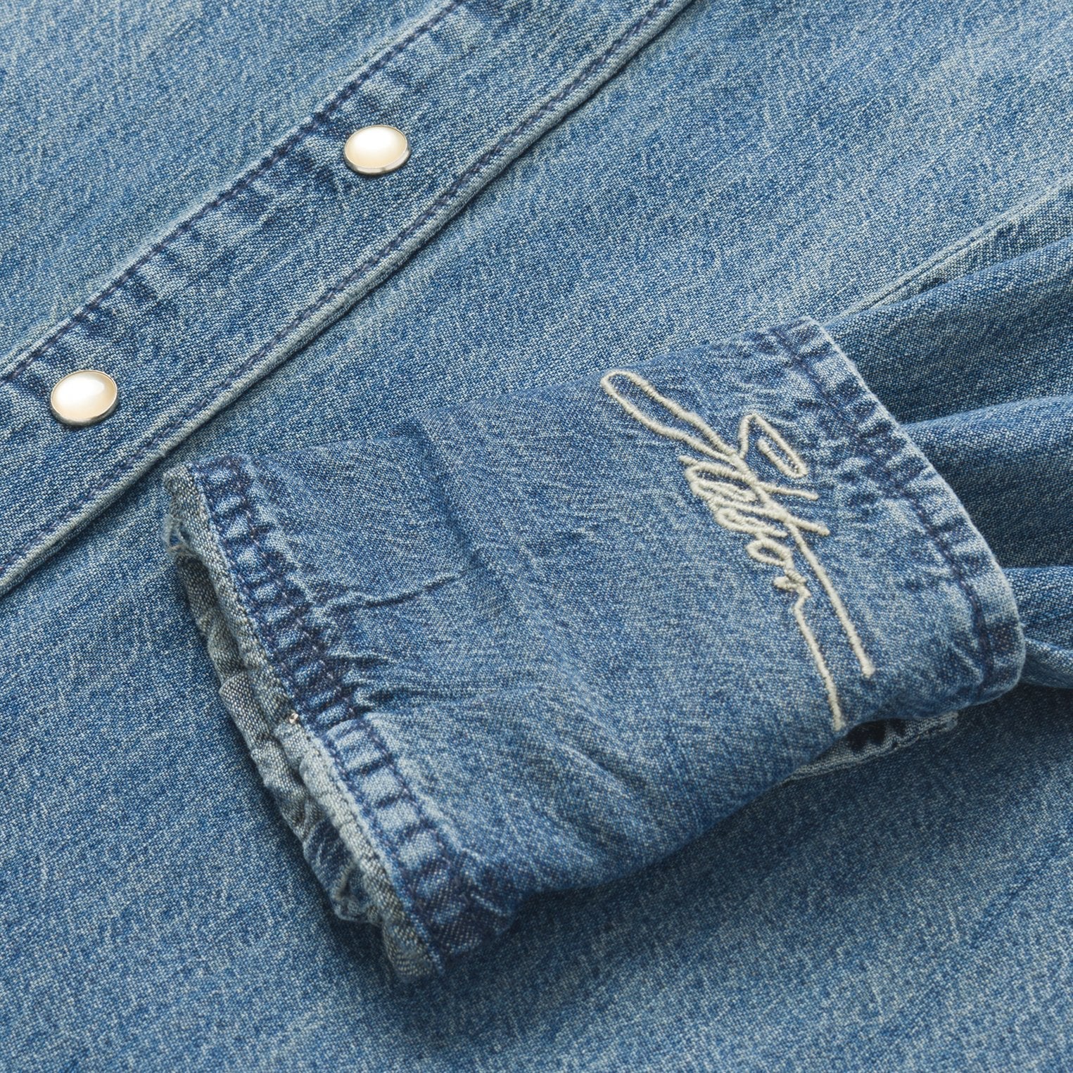 Denim Snap Front Western Shirt Blue | Stetson
