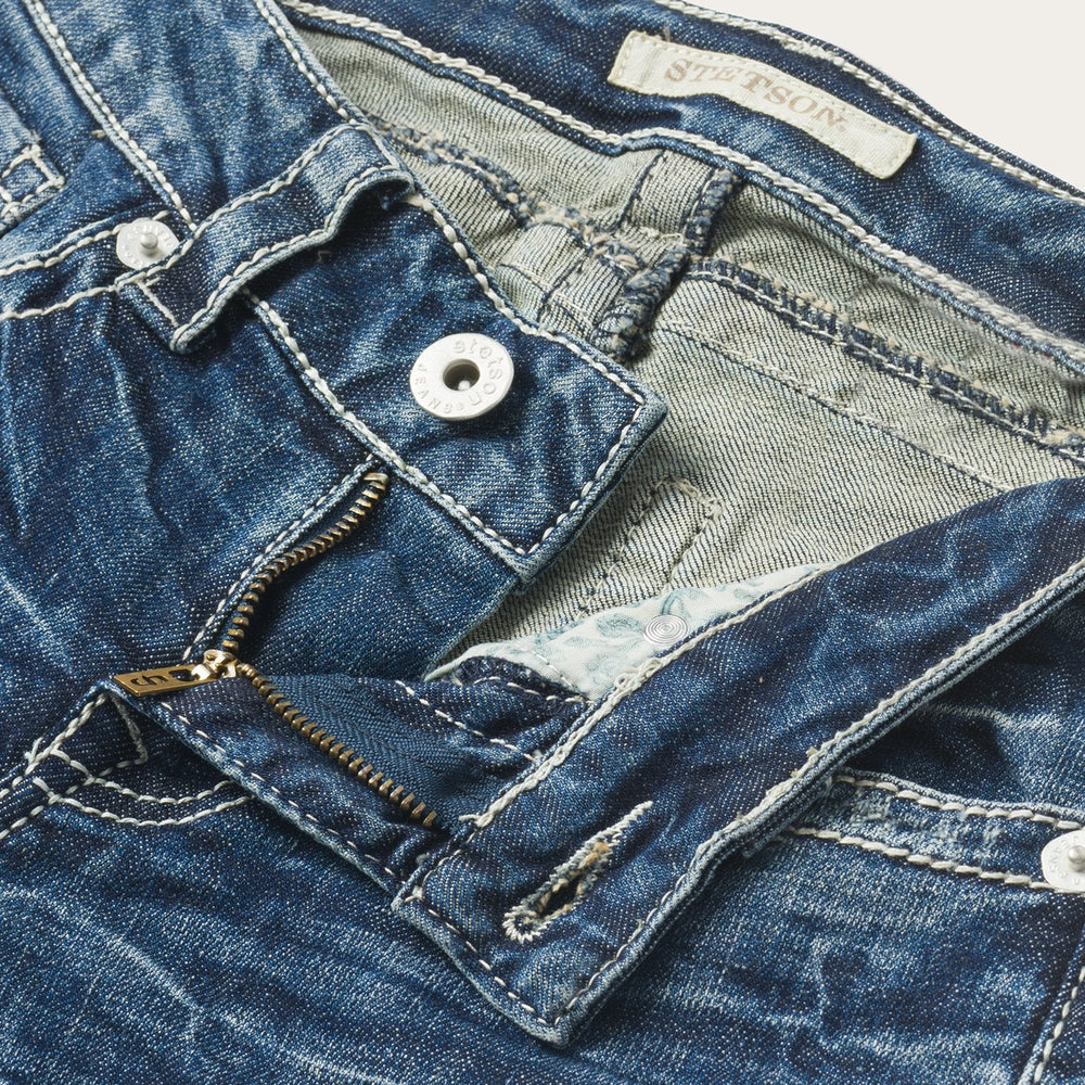 816 Fit Jeans With White "S" Back Pocket Blue | Stetson