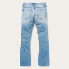 High Waist Flare Crop Jean Blue | Stetson