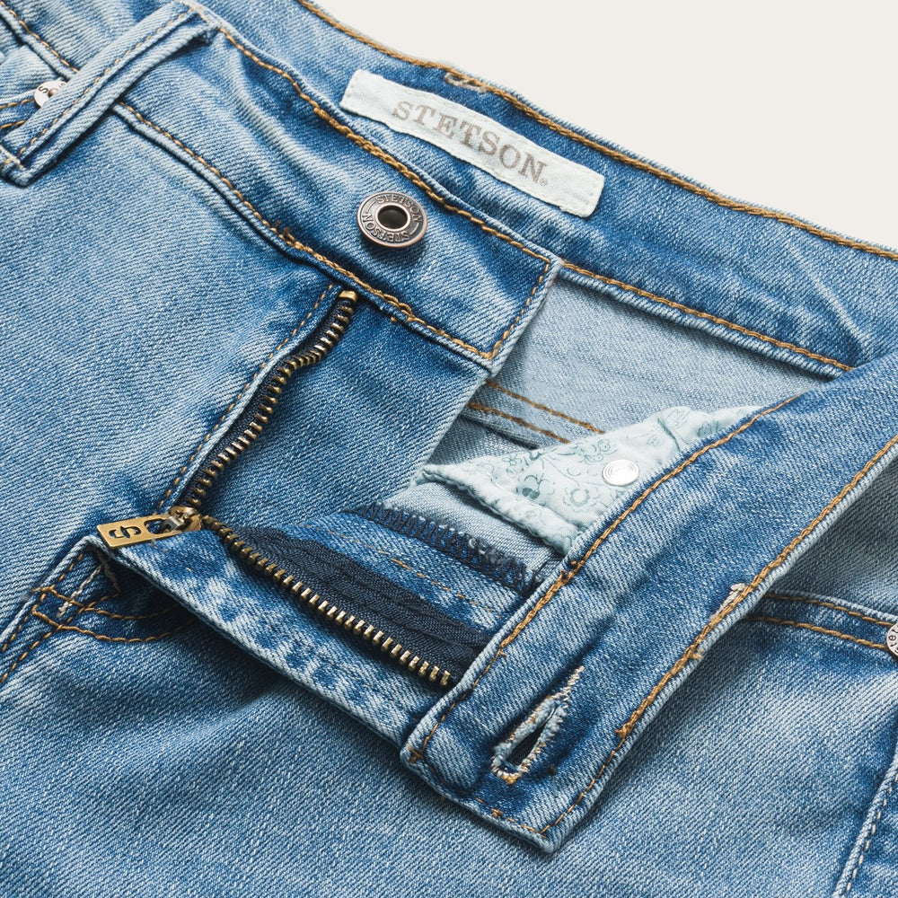High Waist Flare Crop Jean Blue | Stetson