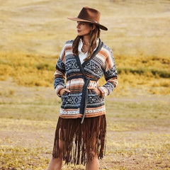 Suede Fringed Skirt Brown | Stetson