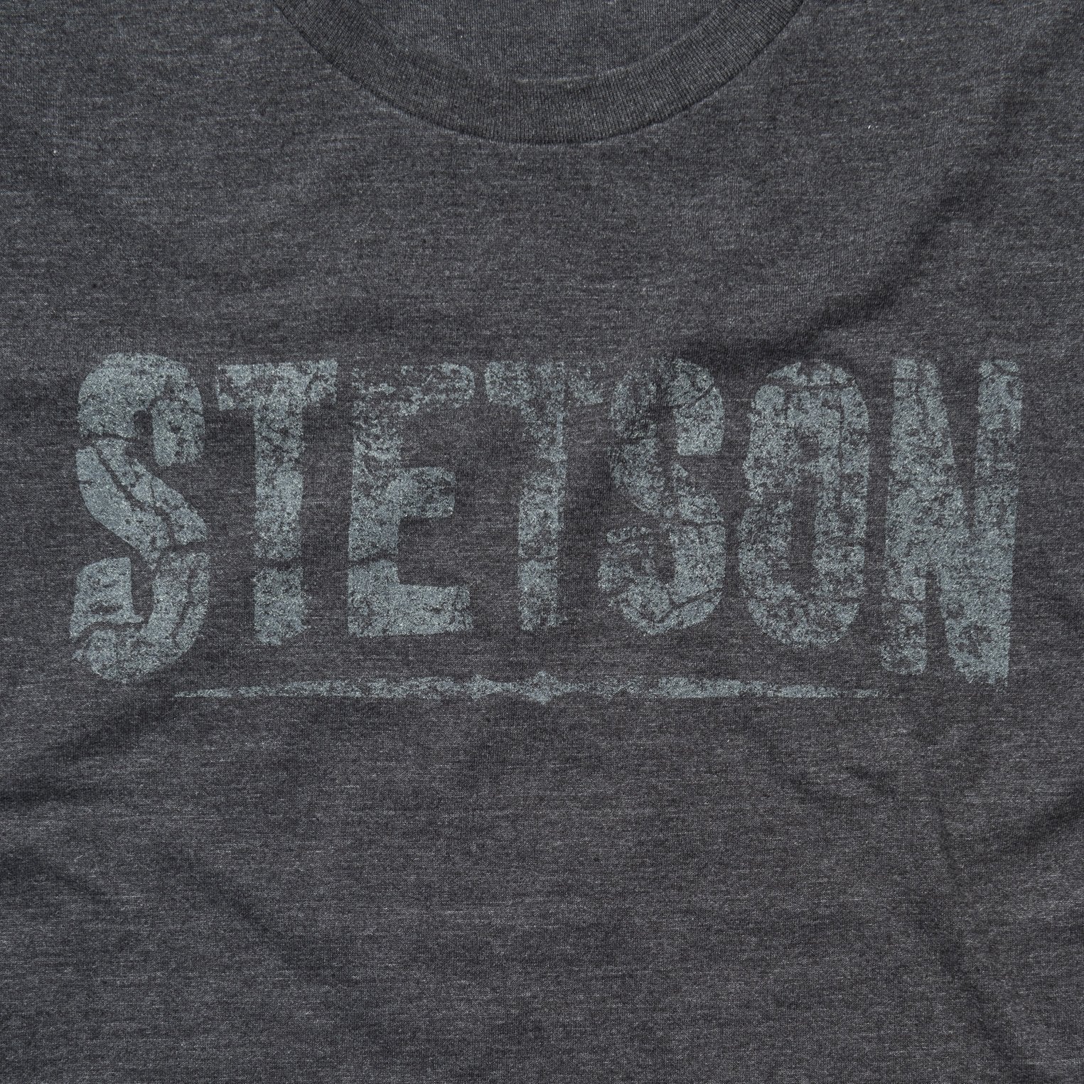 Distressed Stetson Graphic Tee Grey | Stetson
