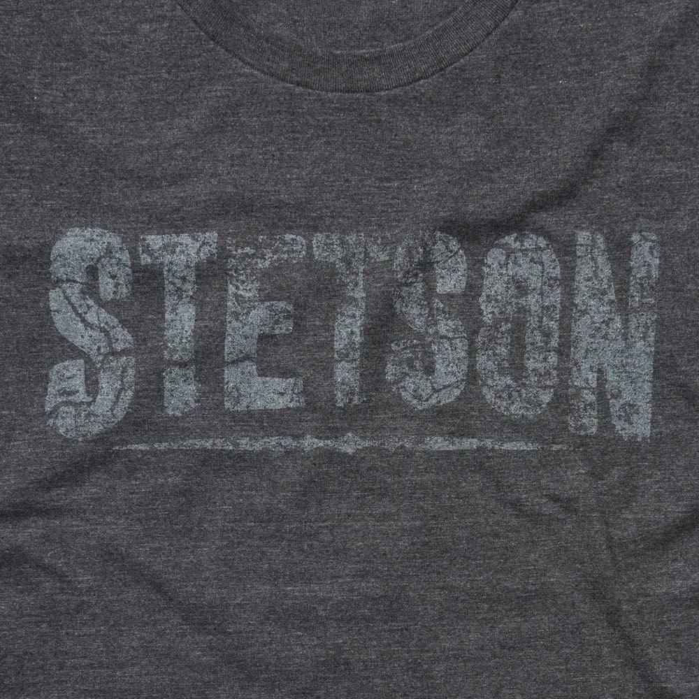 Distressed Stetson Graphic Tee Grey | Stetson