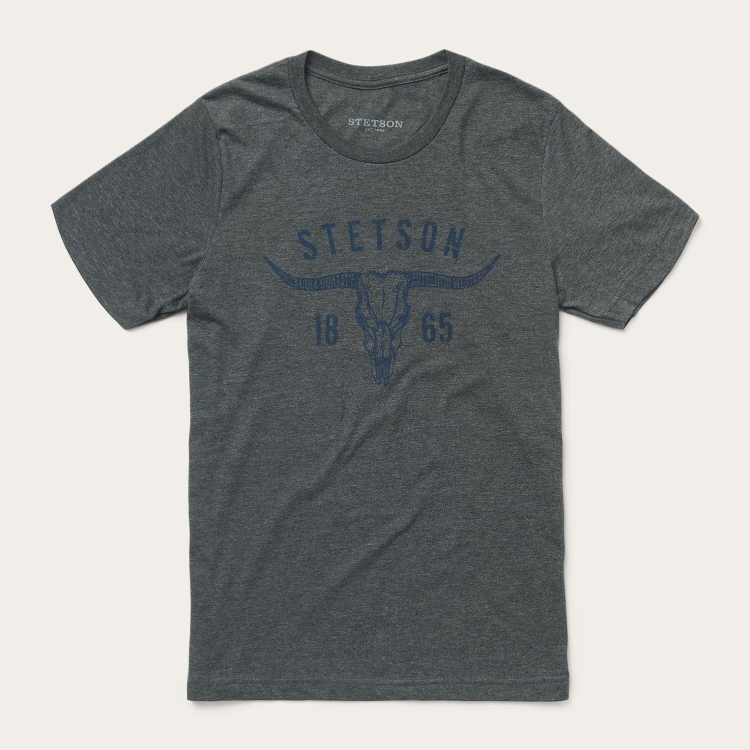 Longhorn Graphic Tee Grey | Stetson