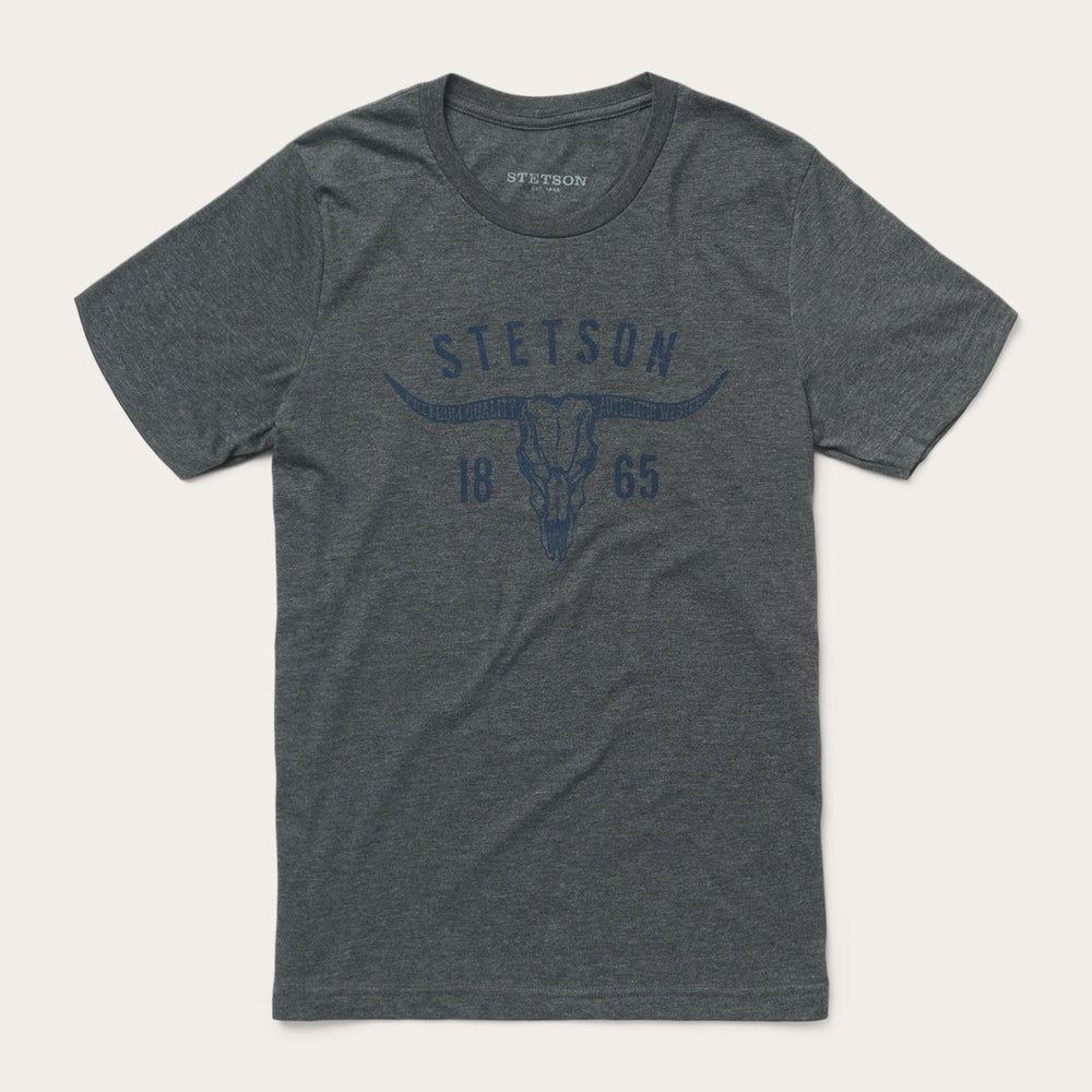 Longhorn Graphic Tee Grey | Stetson