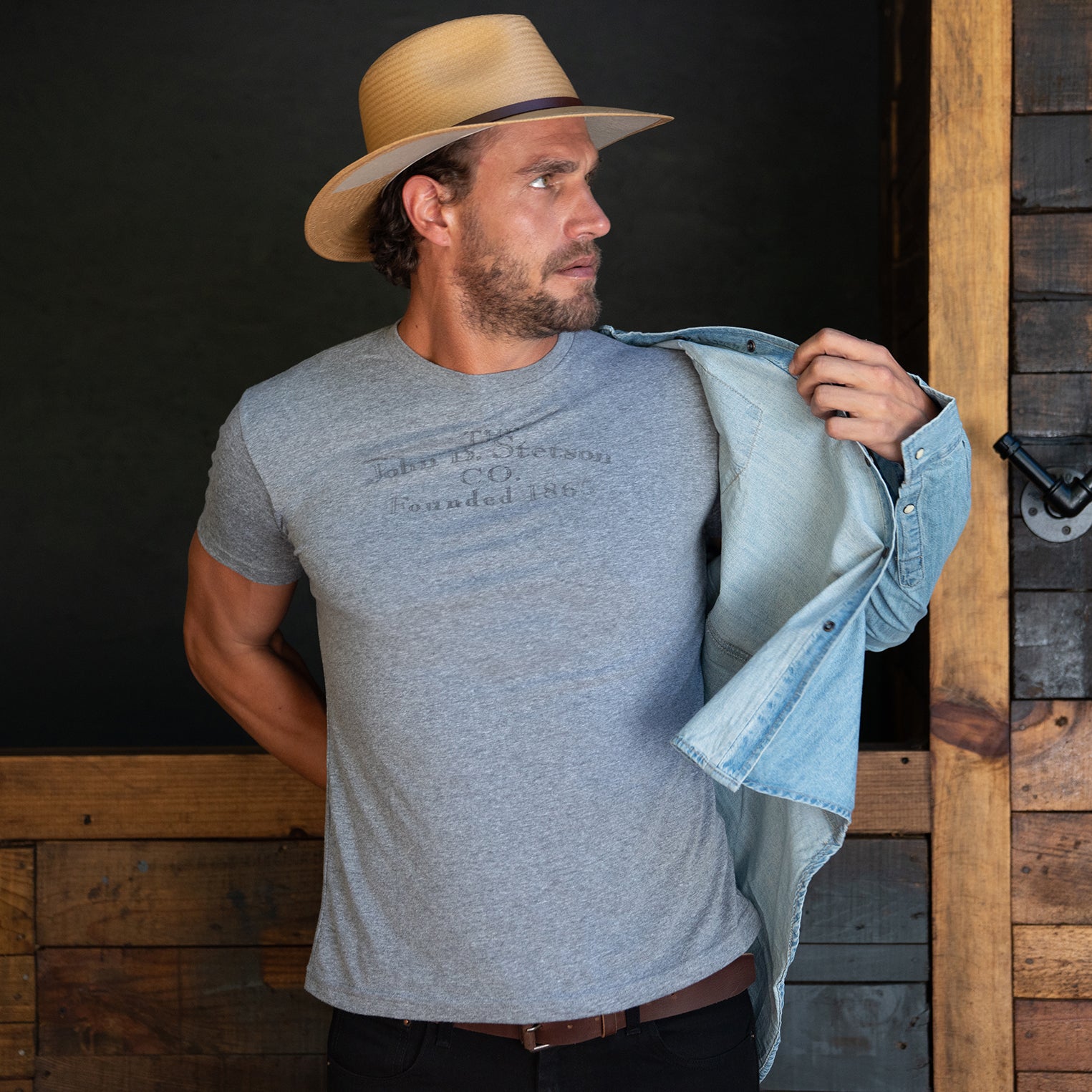 John B. Stetson Co Graphic Tee Grey | Stetson