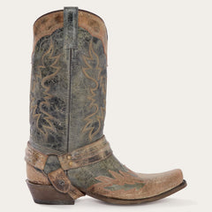 Sundance Kid Washed Crater Black Cowboy Boot Black | Stetson