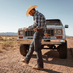 Goddard Burnished Blue & Brown Leather Boot Brown | Stetson
