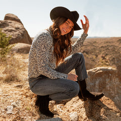 Halle Suede Fringe Side Zip Boot Black | Stetson