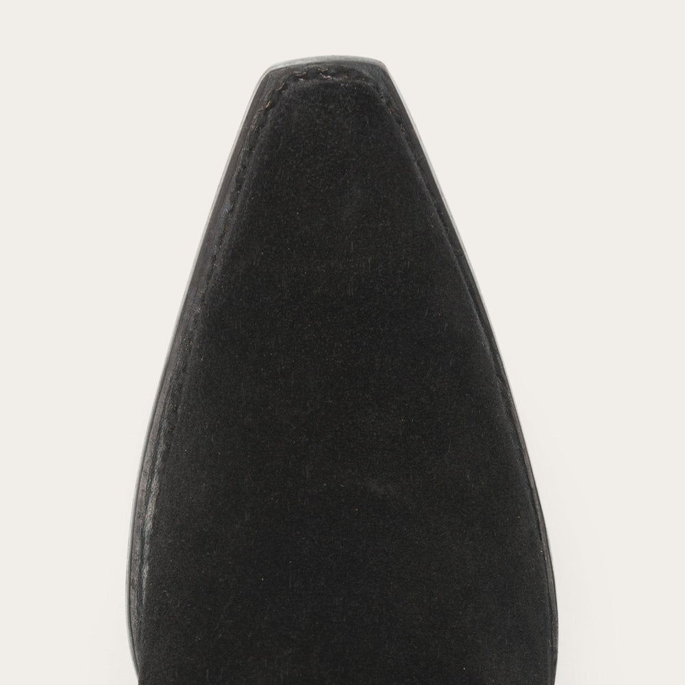 Halle Suede Fringe Side Zip Boot Black | Stetson