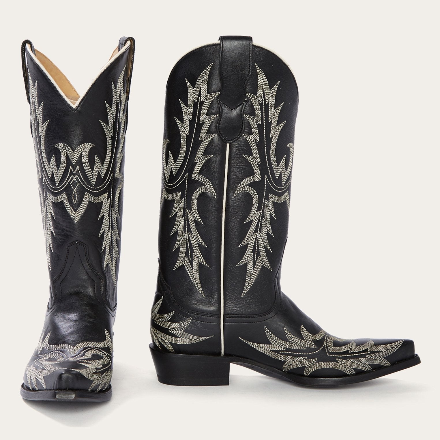 Tina Black & White Flame Embroidered Cowboy Boot Black | Stetson