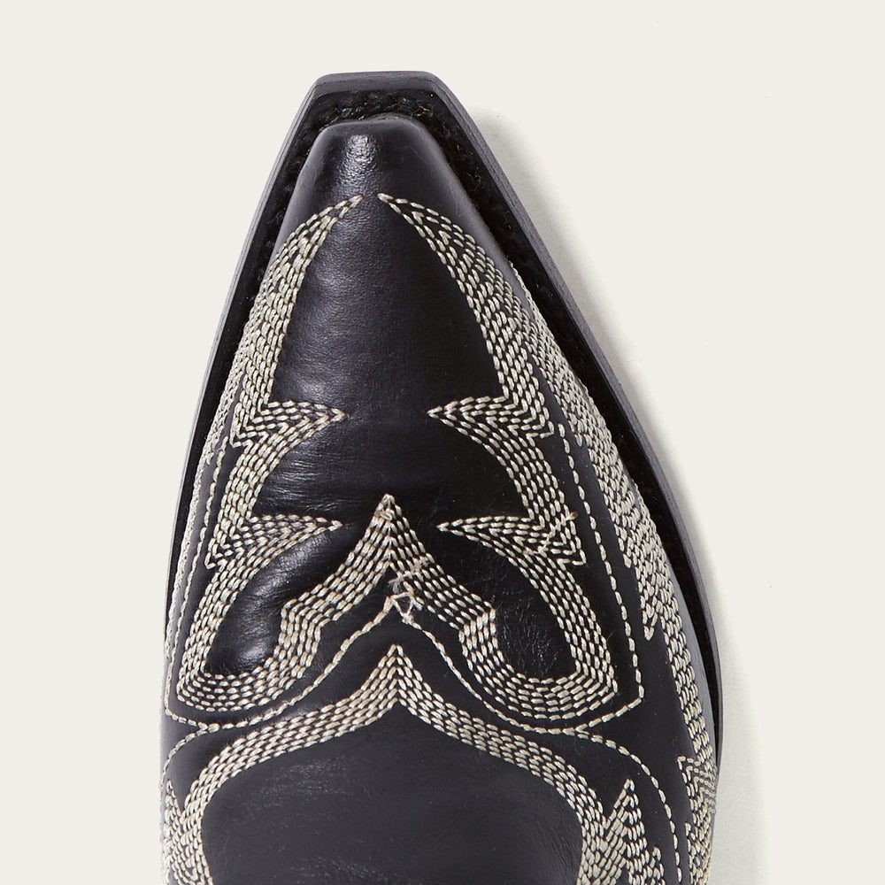 Tina Black & White Flame Embroidered Cowboy Boot Black | Stetson