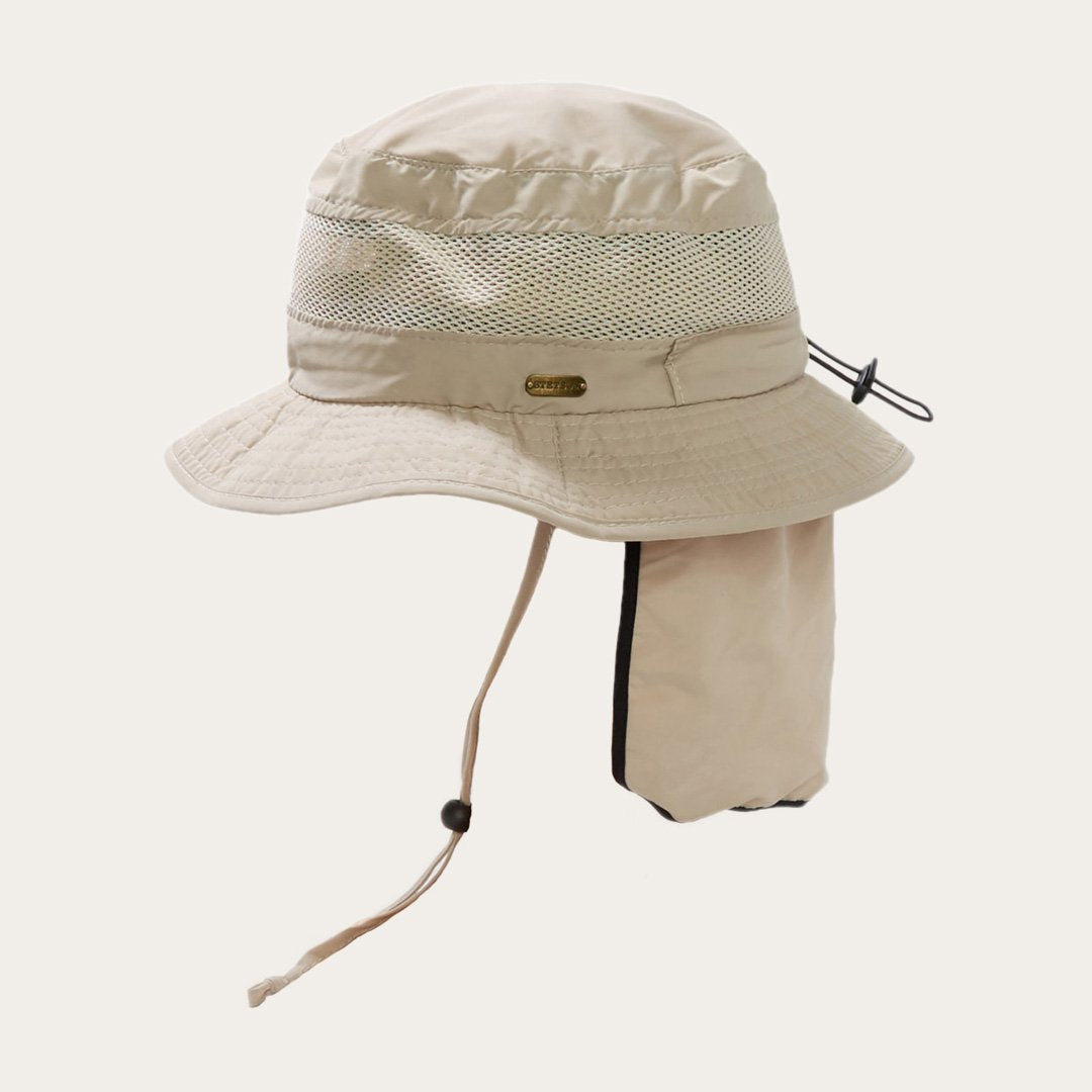 Switchback 'No Fly Zone' Mesh Bucket Hat Khaki | Stetson
