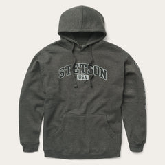 Charcoal Heather Fleece Hooded Sweatshirt Grey | Stetson