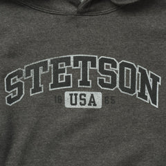 Charcoal Heather Fleece Hooded Sweatshirt Grey | Stetson
