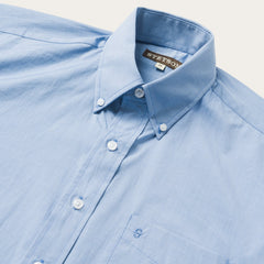 Blue Solid One-Pocket Snap-Front Shirt Blue | Stetson