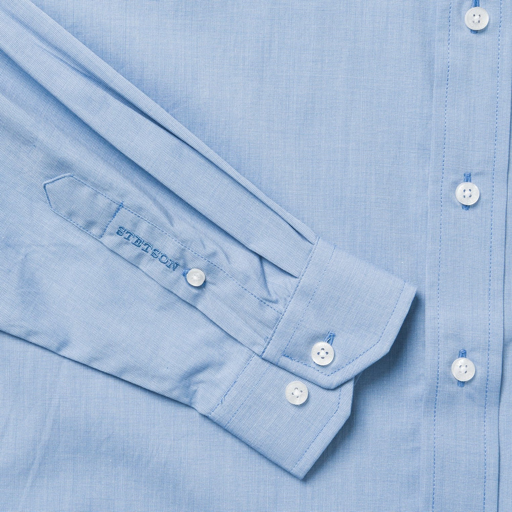 Blue Solid One-Pocket Snap-Front Shirt Blue | Stetson