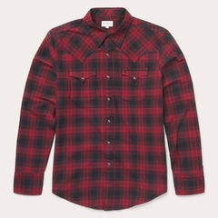 Brushed Twill Plaid Shirt Black | Stetson