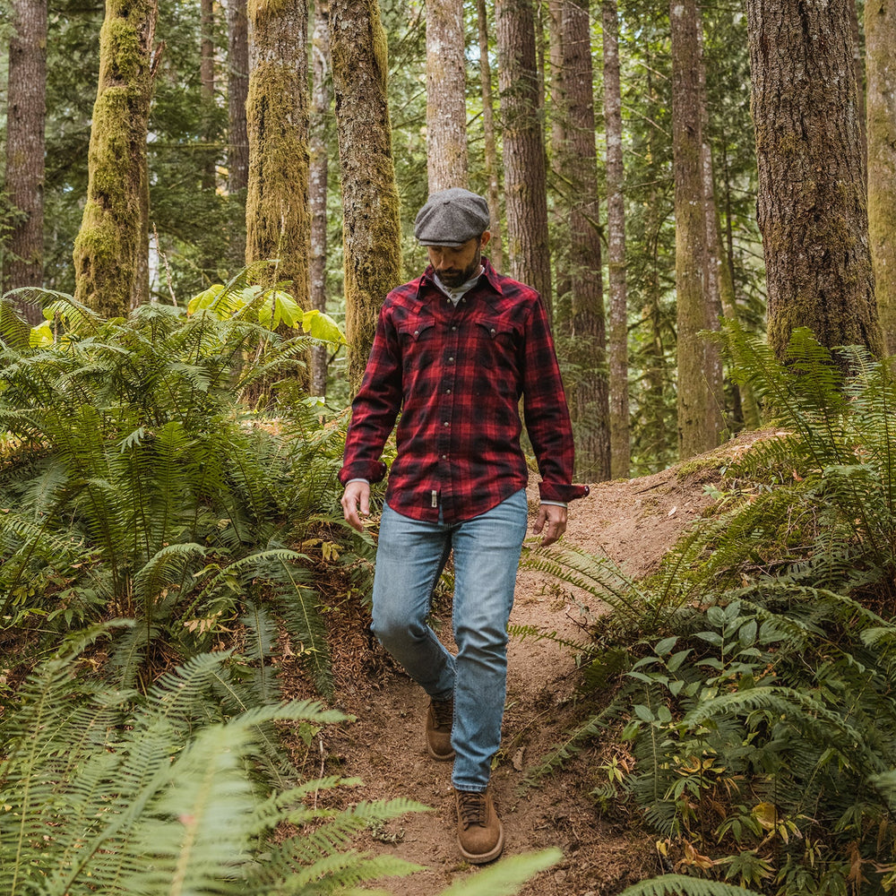 Brushed Twill Plaid Shirt Black | Stetson